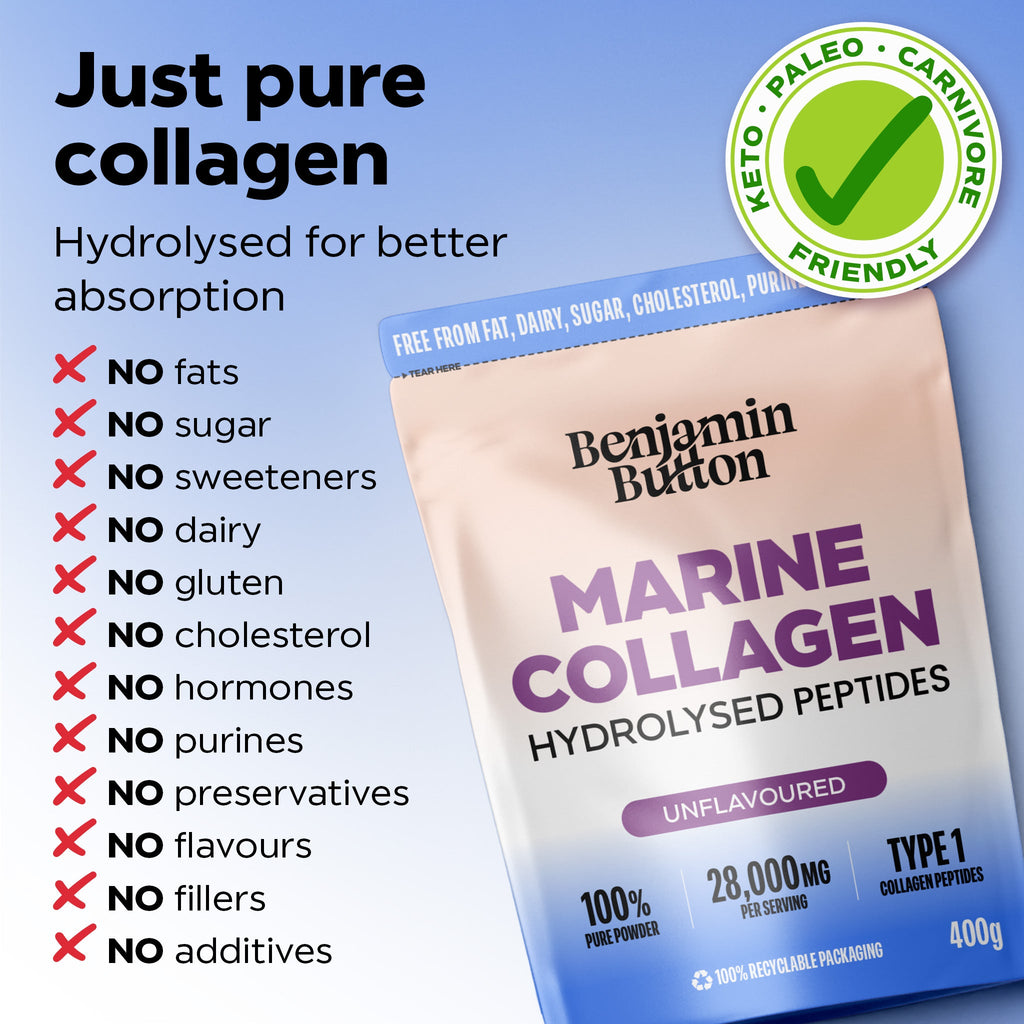 Benjamin Button Marine Collagen Peptides Powder - 400g - Unflavoured