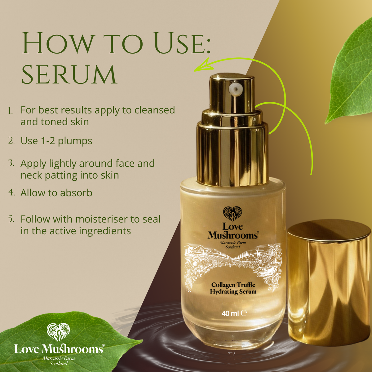 Mushroom Collagen Serum with White Truffle & Tremella | Brightening & Hydrating Face Serum