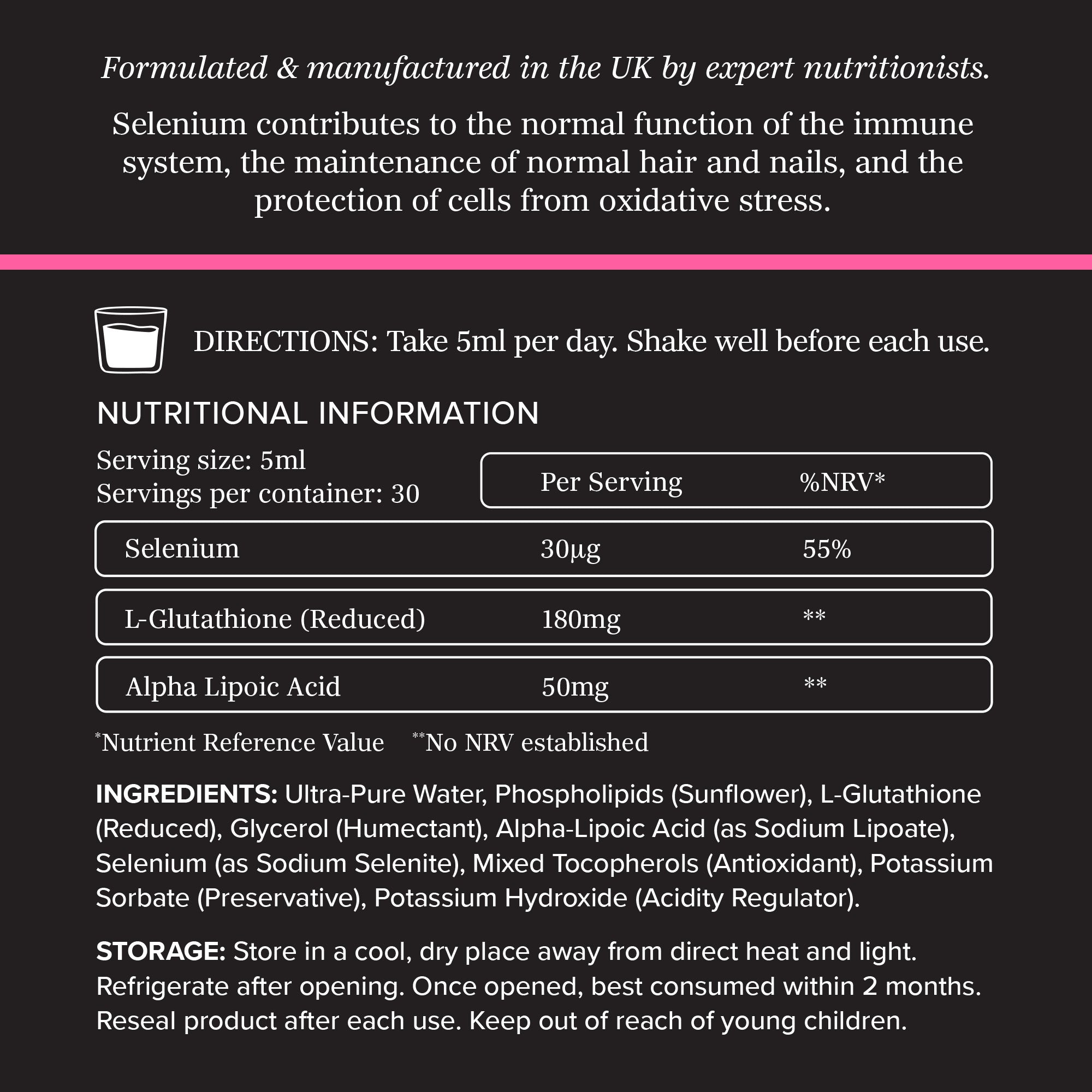 Liposomal Glutathione, Alpha Lipoic Acid & Selenium 150ml | Antioxidant Support