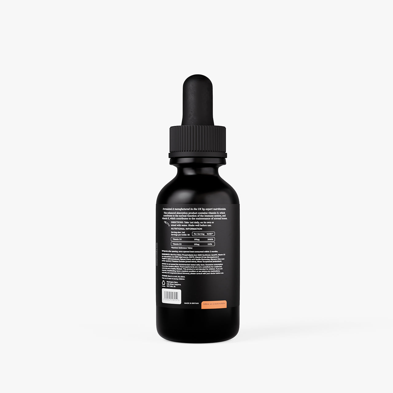 Liposomal Vitamin D3 & K2 Liquid 60ml | 4,000 IU | Bone & Immune Health