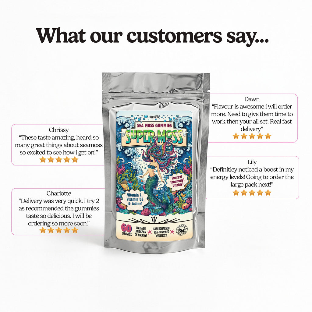 SuperMoss Sea Moss Gummies | Apple Flavour | 60 Gummies | Sea-Powered Energy & Vitality