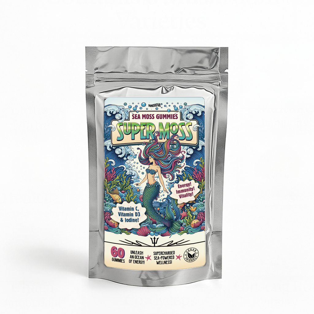 SuperMoss Sea Moss Gummies | Apple Flavour | 60 Gummies | Sea-Powered Energy & Vitality